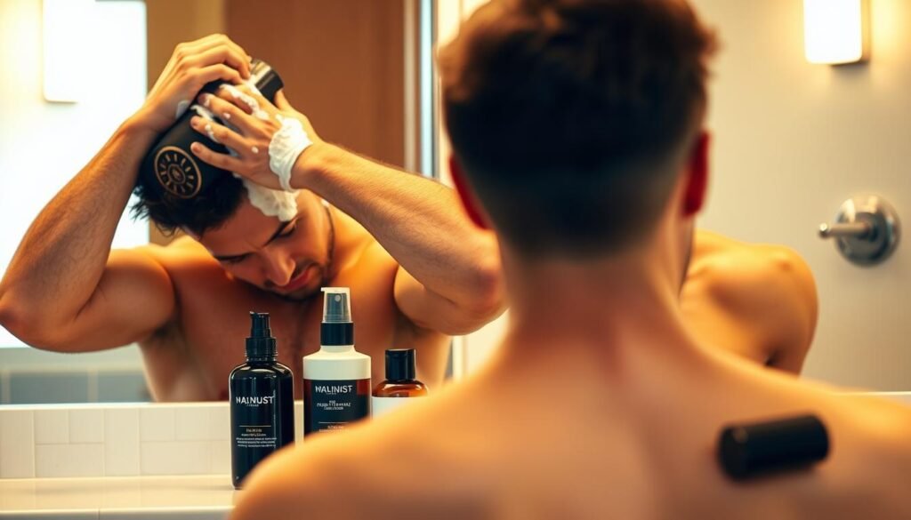 Daily hair care routine for men