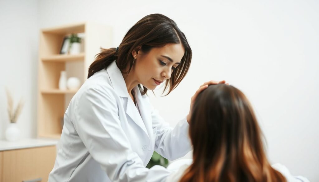 consulting a dermatologist