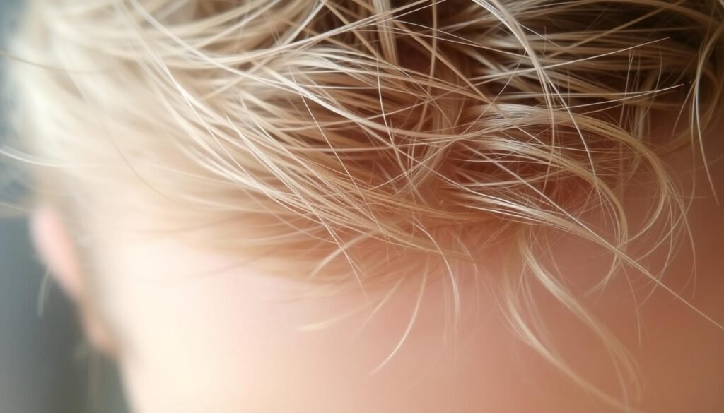 thin hair on top of head